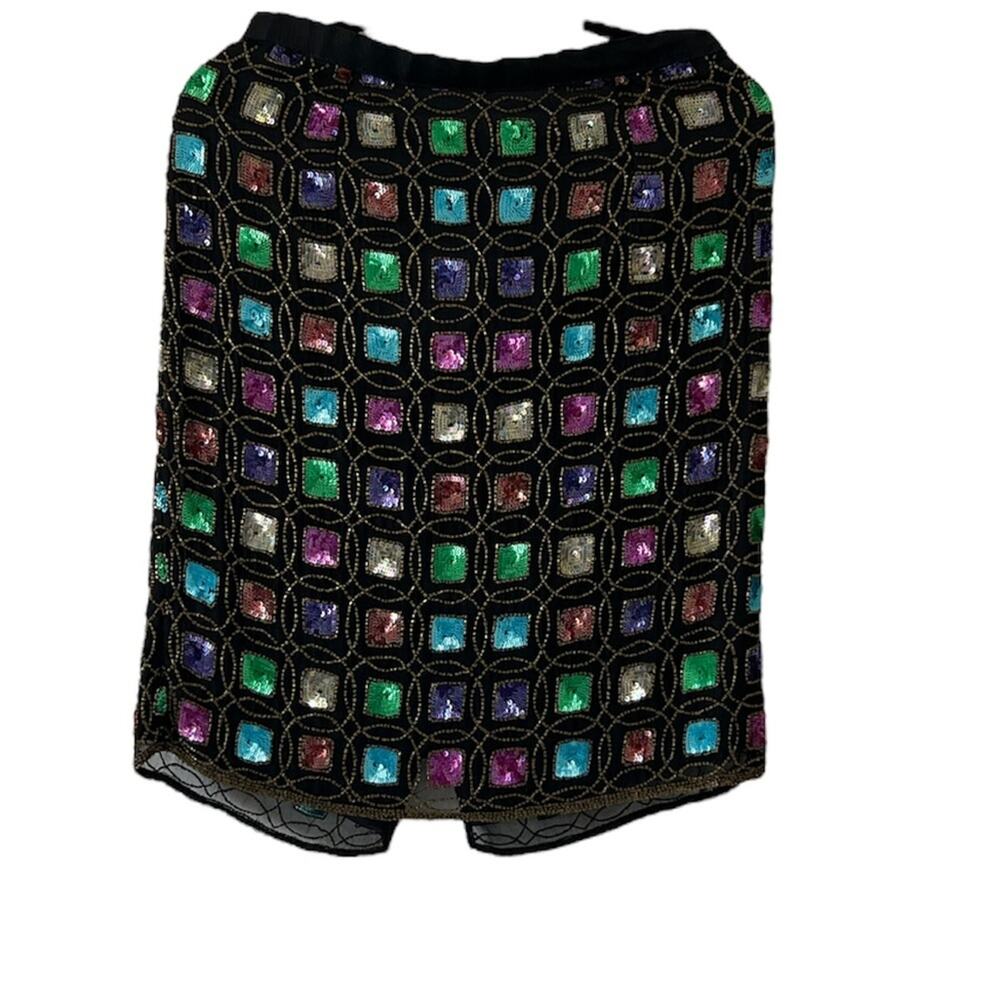 Vintage Jewel Queen Mini Skirt Size 10 100%Silk - Picture 2 of 11